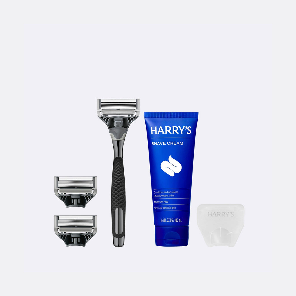 Harry's Original Chrome Shave Sets / Chrome - Graphite / Shave Cream